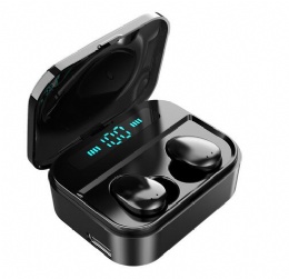 BT 5.0 Earbuds,Auto Pairing TWS Wireless Earphones with LCD Display Charging Case